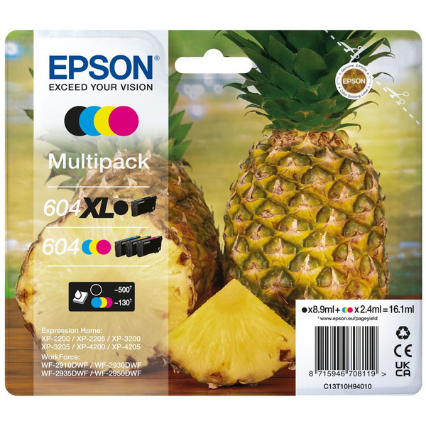 Original Epson Tinte C13T10H94010 / 604XL/604 / C13T10H94010 schwarz cyan magenta gelb für C13T10H94010